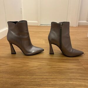 Nine West silver Pointed-Toe High Heel Ankle Boots